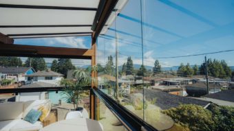 Winter balcony enclosure installation in Greater Vancouver